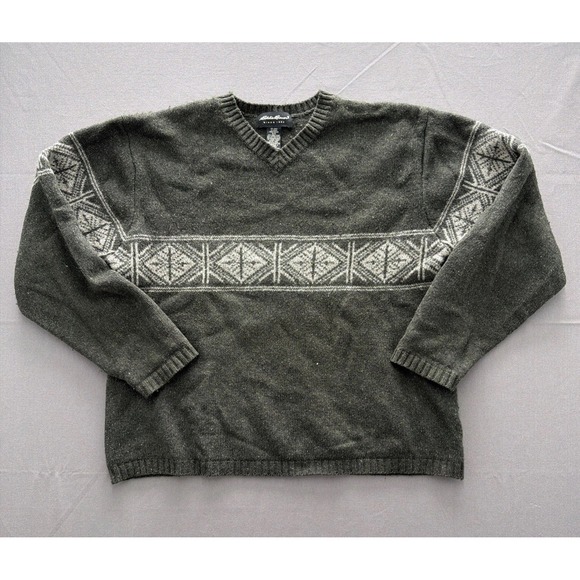Eddie Bauer Other - Vintage Eddie‎ Bauer Vneck Forest Green Sweater Size M Men's